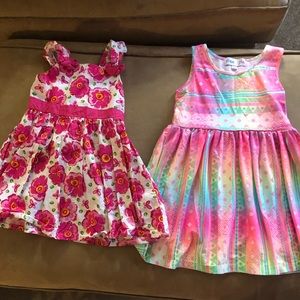 Lot of 2 4T sleeveless pink dresses